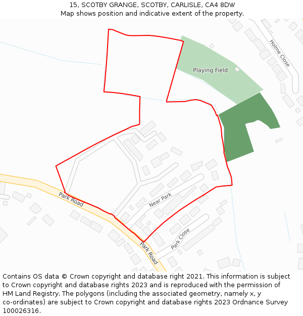 15, SCOTBY GRANGE, SCOTBY, CARLISLE, CA4 8DW: Location map and indicative extent of plot