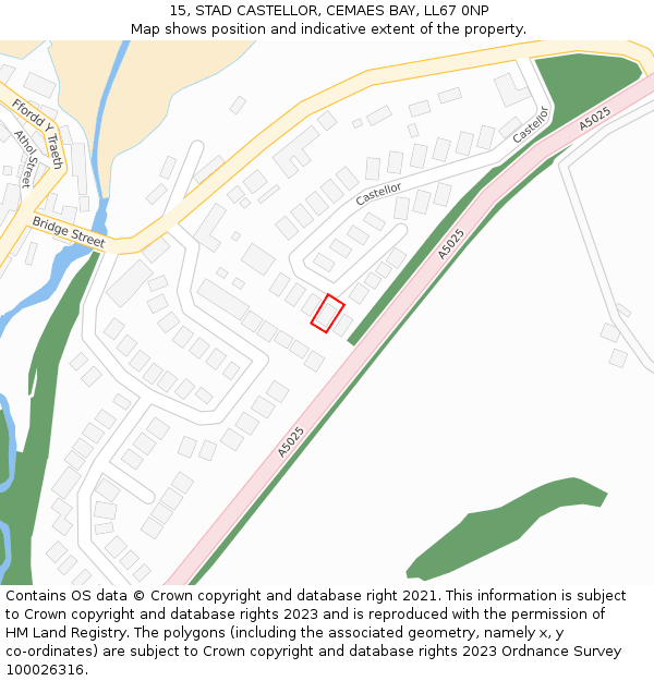 15, STAD CASTELLOR, CEMAES BAY, LL67 0NP: Location map and indicative extent of plot