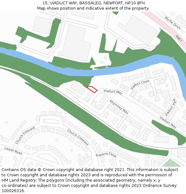 15, VIADUCT WAY, BASSALEG, NEWPORT, NP10 8FN: Location map and indicative extent of plot