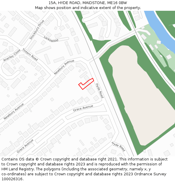 15A, HYDE ROAD, MAIDSTONE, ME16 0BW: Location map and indicative extent of plot