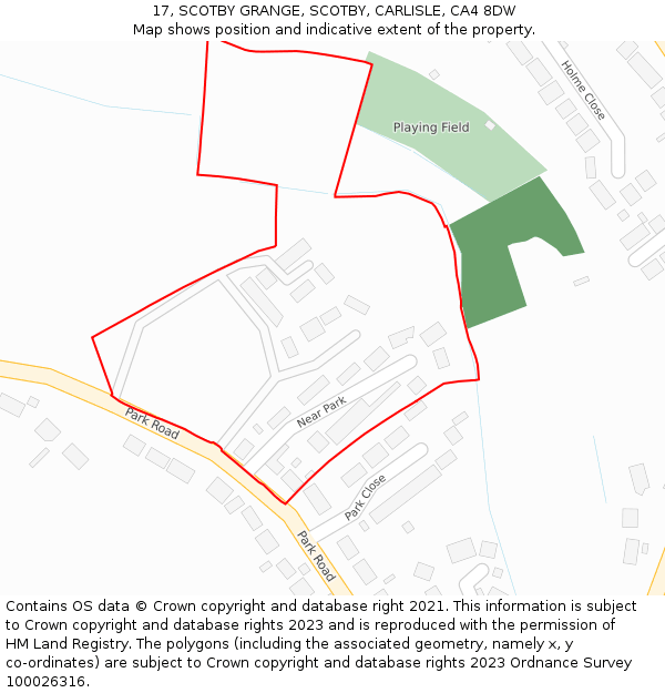 17, SCOTBY GRANGE, SCOTBY, CARLISLE, CA4 8DW: Location map and indicative extent of plot