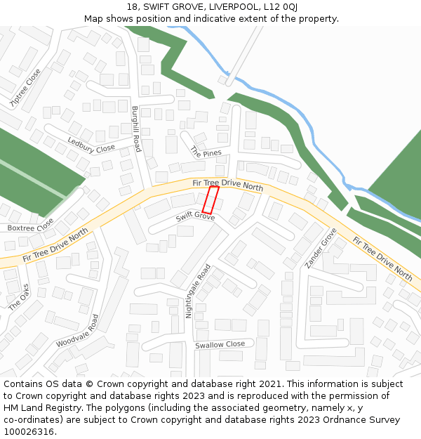 18, SWIFT GROVE, LIVERPOOL, L12 0QJ: Location map and indicative extent of plot