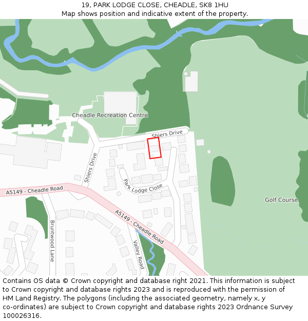 19, PARK LODGE CLOSE, CHEADLE, SK8 1HU: Location map and indicative extent of plot