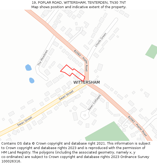 19, POPLAR ROAD, WITTERSHAM, TENTERDEN, TN30 7NT: Location map and indicative extent of plot