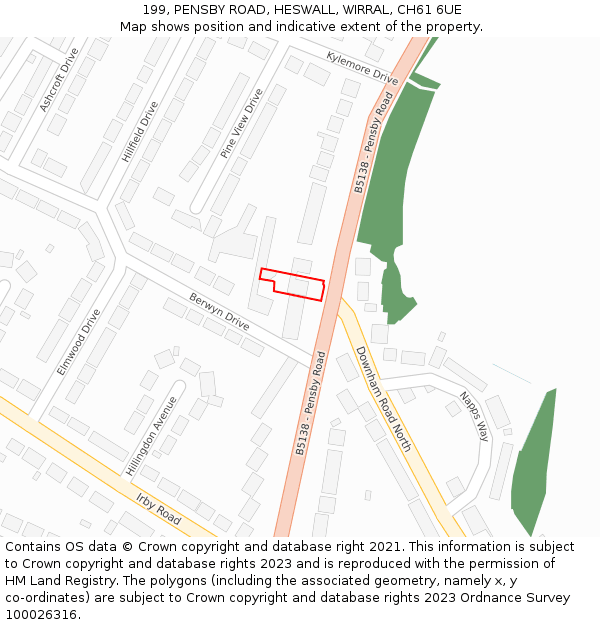 199, PENSBY ROAD, HESWALL, WIRRAL, CH61 6UE: Location map and indicative extent of plot