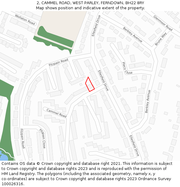 2, CAMMEL ROAD, WEST PARLEY, FERNDOWN, BH22 8RY: Location map and indicative extent of plot