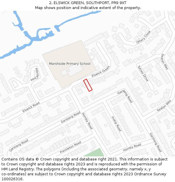 2, ELSWICK GREEN, SOUTHPORT, PR9 9XT: Location map and indicative extent of plot