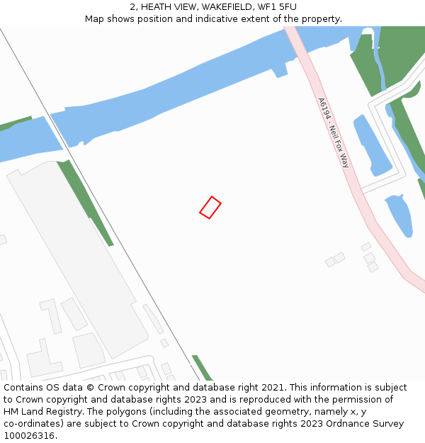 2, HEATH VIEW, WAKEFIELD, WF1 5FU: Location map and indicative extent of plot