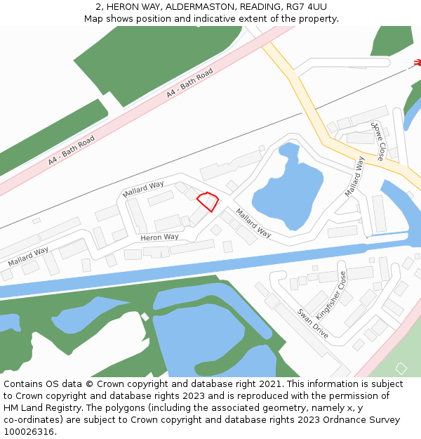 2, HERON WAY, ALDERMASTON, READING, RG7 4UU: Location map and indicative extent of plot