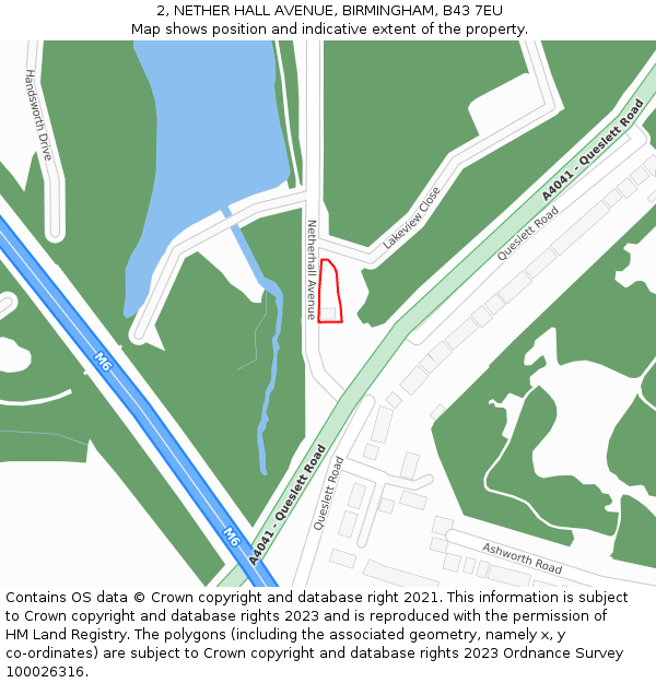 2, NETHER HALL AVENUE, BIRMINGHAM, B43 7EU: Location map and indicative extent of plot