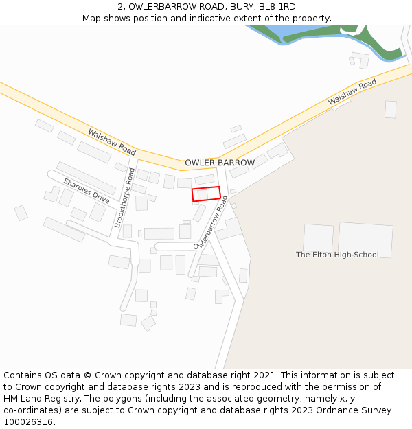 2, OWLERBARROW ROAD, BURY, BL8 1RD: Location map and indicative extent of plot