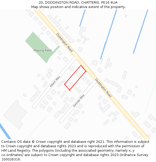 20, DODDINGTON ROAD, CHATTERIS, PE16 6UA: Location map and indicative extent of plot