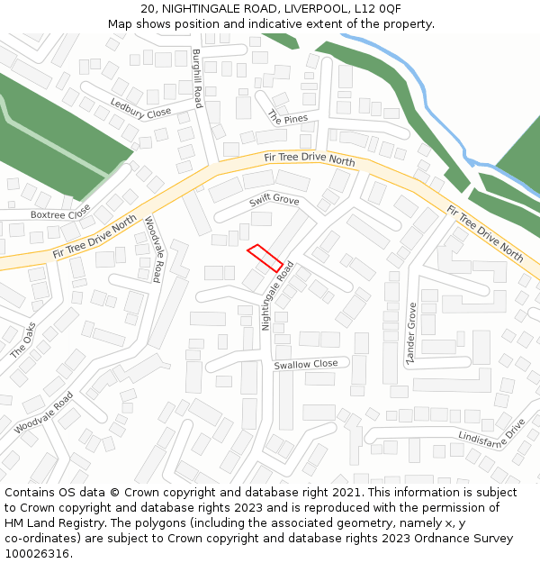 20, NIGHTINGALE ROAD, LIVERPOOL, L12 0QF: Location map and indicative extent of plot