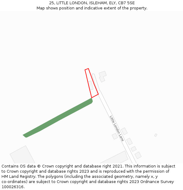 25, LITTLE LONDON, ISLEHAM, ELY, CB7 5SE: Location map and indicative extent of plot