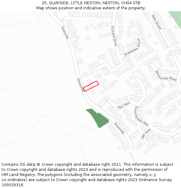 25, QUAYSIDE, LITTLE NESTON, NESTON, CH64 0TB: Location map and indicative extent of plot