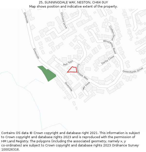 25, SUNNINGDALE WAY, NESTON, CH64 0UY: Location map and indicative extent of plot