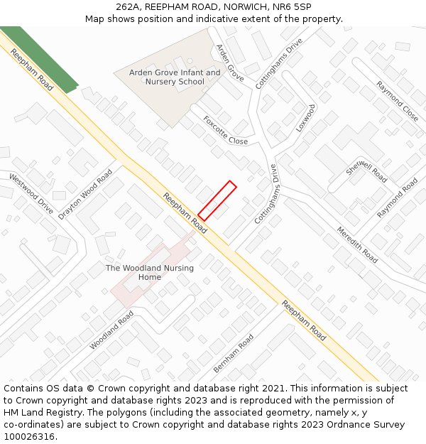 262A, REEPHAM ROAD, NORWICH, NR6 5SP: Location map and indicative extent of plot