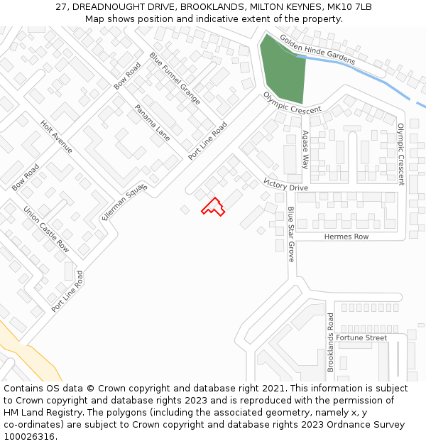 27, DREADNOUGHT DRIVE, BROOKLANDS, MILTON KEYNES, MK10 7LB: Location map and indicative extent of plot