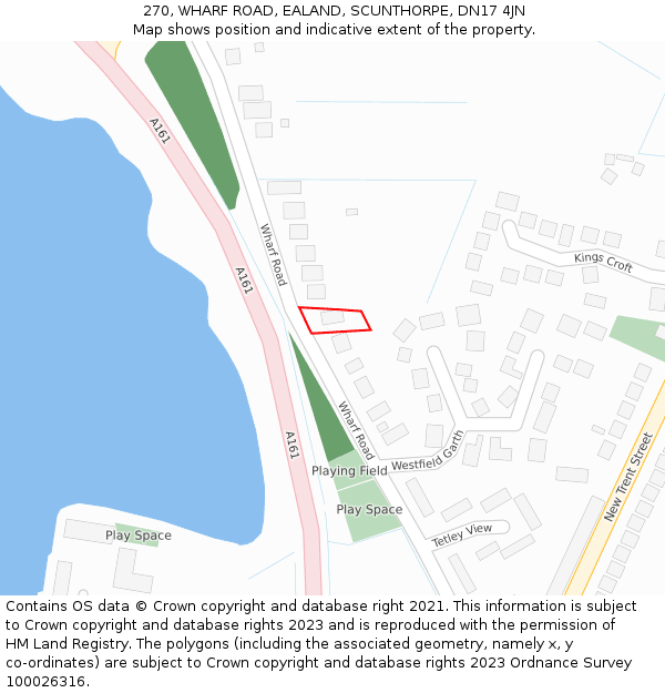 270, WHARF ROAD, EALAND, SCUNTHORPE, DN17 4JN: Location map and indicative extent of plot