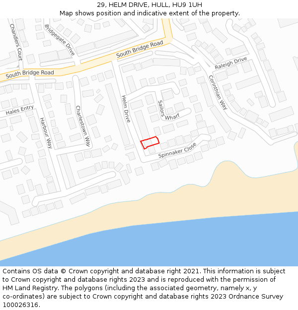 29, HELM DRIVE, HULL, HU9 1UH: Location map and indicative extent of plot