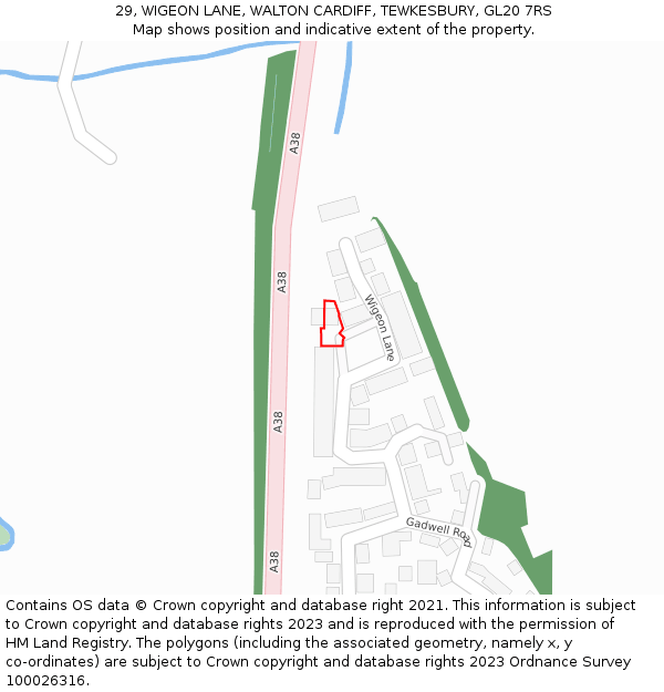 29, WIGEON LANE, WALTON CARDIFF, TEWKESBURY, GL20 7RS: Location map and indicative extent of plot