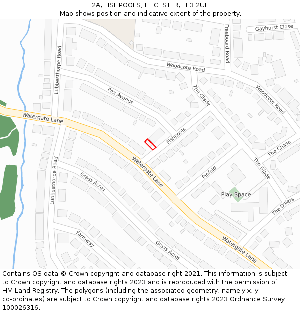 2A, FISHPOOLS, LEICESTER, LE3 2UL: Location map and indicative extent of plot