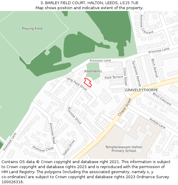 3, BARLEY FIELD COURT, HALTON, LEEDS, LS15 7UE: Location map and indicative extent of plot