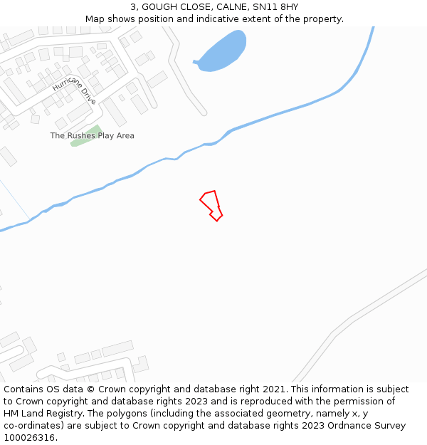 3, GOUGH CLOSE, CALNE, SN11 8HY: Location map and indicative extent of plot