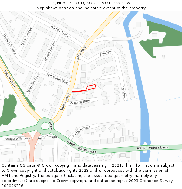 3, NEALES FOLD, SOUTHPORT, PR9 8HW: Location map and indicative extent of plot