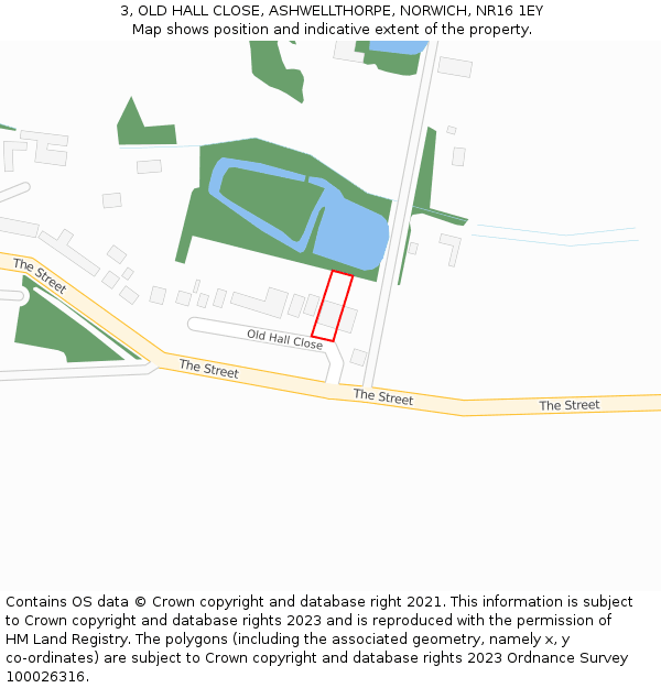 3, OLD HALL CLOSE, ASHWELLTHORPE, NORWICH, NR16 1EY: Location map and indicative extent of plot