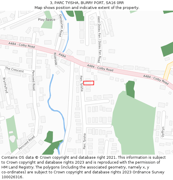 3, PARC TYISHA, BURRY PORT, SA16 0RR: Location map and indicative extent of plot