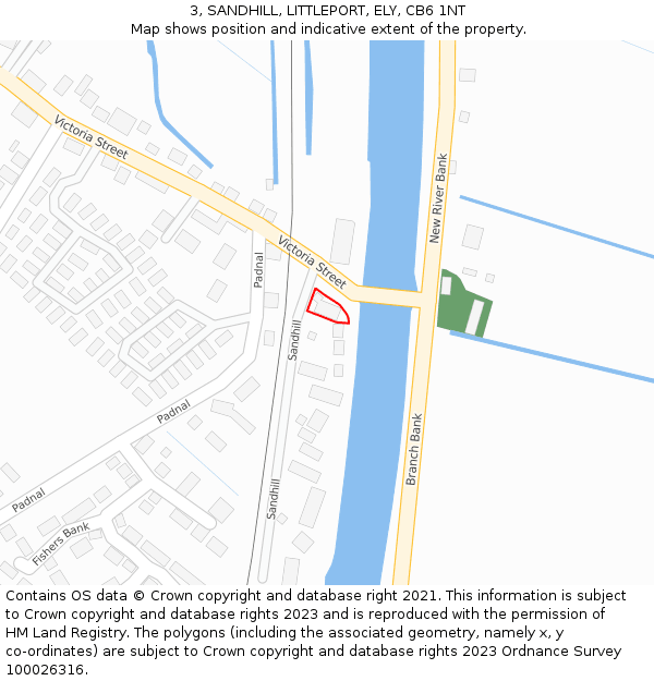 3, SANDHILL, LITTLEPORT, ELY, CB6 1NT: Location map and indicative extent of plot