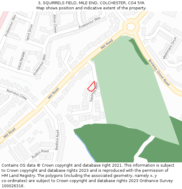 3, SQUIRRELS FIELD, MILE END, COLCHESTER, CO4 5YA: Location map and indicative extent of plot