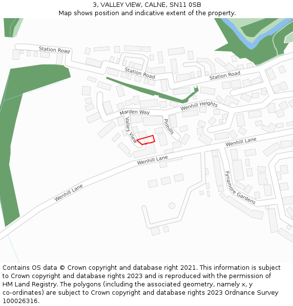 3, VALLEY VIEW, CALNE, SN11 0SB: Location map and indicative extent of plot