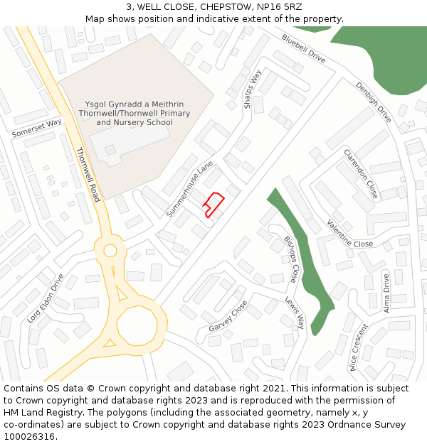 3, WELL CLOSE, CHEPSTOW, NP16 5RZ: Location map and indicative extent of plot