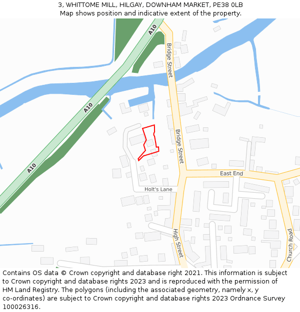 3, WHITTOME MILL, HILGAY, DOWNHAM MARKET, PE38 0LB: Location map and indicative extent of plot