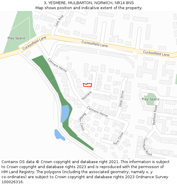 3, YESMERE, MULBARTON, NORWICH, NR14 8NS: Location map and indicative extent of plot