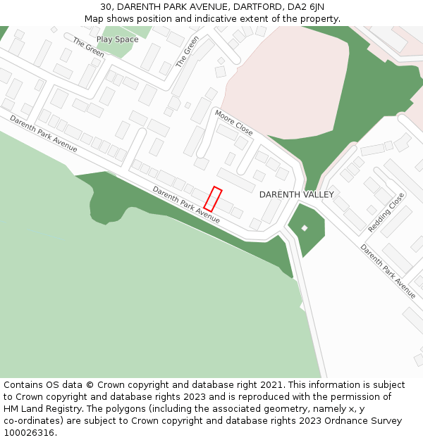 30, DARENTH PARK AVENUE, DARTFORD, DA2 6JN: Location map and indicative extent of plot