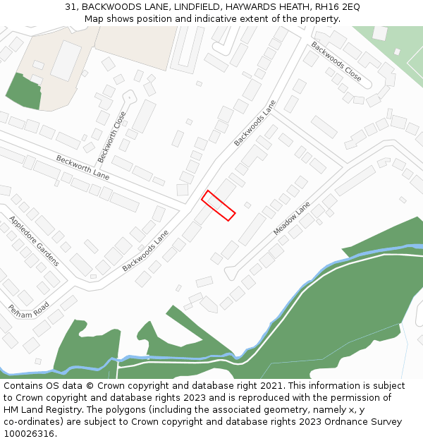 31, BACKWOODS LANE, LINDFIELD, HAYWARDS HEATH, RH16 2EQ: Location map and indicative extent of plot