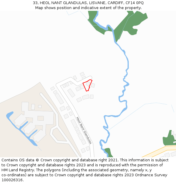 33, HEOL NANT GLANDULAS, LISVANE, CARDIFF, CF14 0PQ: Location map and indicative extent of plot