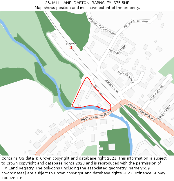 35, MILL LANE, DARTON, BARNSLEY, S75 5HE: Location map and indicative extent of plot