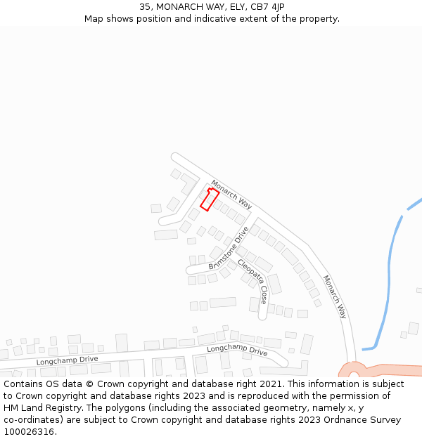 35, MONARCH WAY, ELY, CB7 4JP: Location map and indicative extent of plot