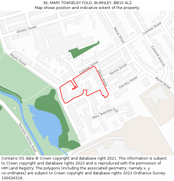 36, MARY TOWNELEY FOLD, BURNLEY, BB10 4LZ: Location map and indicative extent of plot