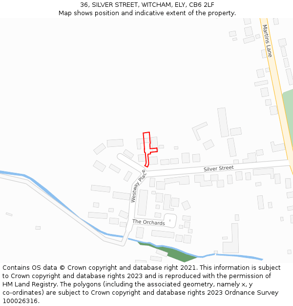 36, SILVER STREET, WITCHAM, ELY, CB6 2LF: Location map and indicative extent of plot