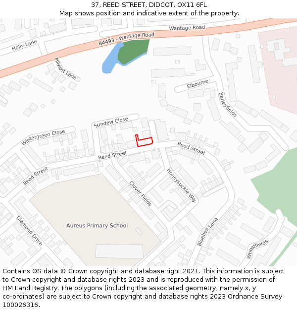 37, REED STREET, DIDCOT, OX11 6FL: Location map and indicative extent of plot