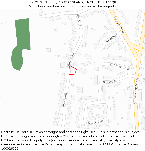 37, WEST STREET, DORMANSLAND, LINGFIELD, RH7 6QP: Location map and indicative extent of plot