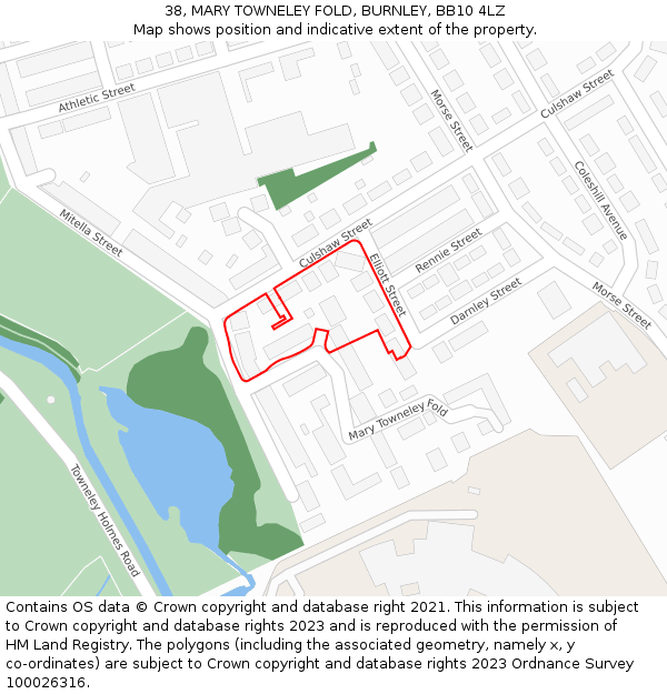 38, MARY TOWNELEY FOLD, BURNLEY, BB10 4LZ: Location map and indicative extent of plot