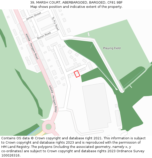 39, MARSH COURT, ABERBARGOED, BARGOED, CF81 9BF: Location map and indicative extent of plot