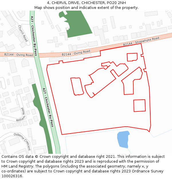 4, CHERVIL DRIVE, CHICHESTER, PO20 2NH: Location map and indicative extent of plot