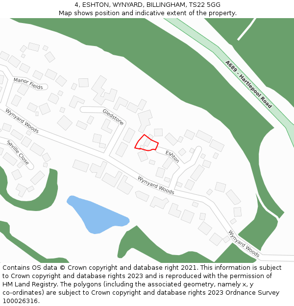 4, ESHTON, WYNYARD, BILLINGHAM, TS22 5GG: Location map and indicative extent of plot